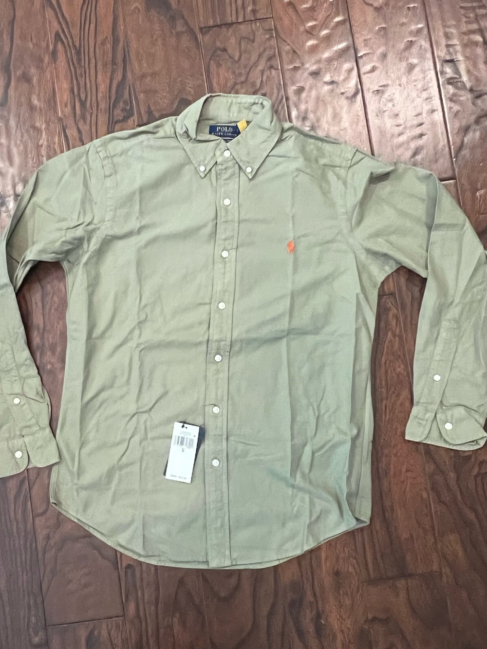 NWT - POLO by Ralph Lauren Button-Down LS Oxford Shirt - Olive Green Orange fall